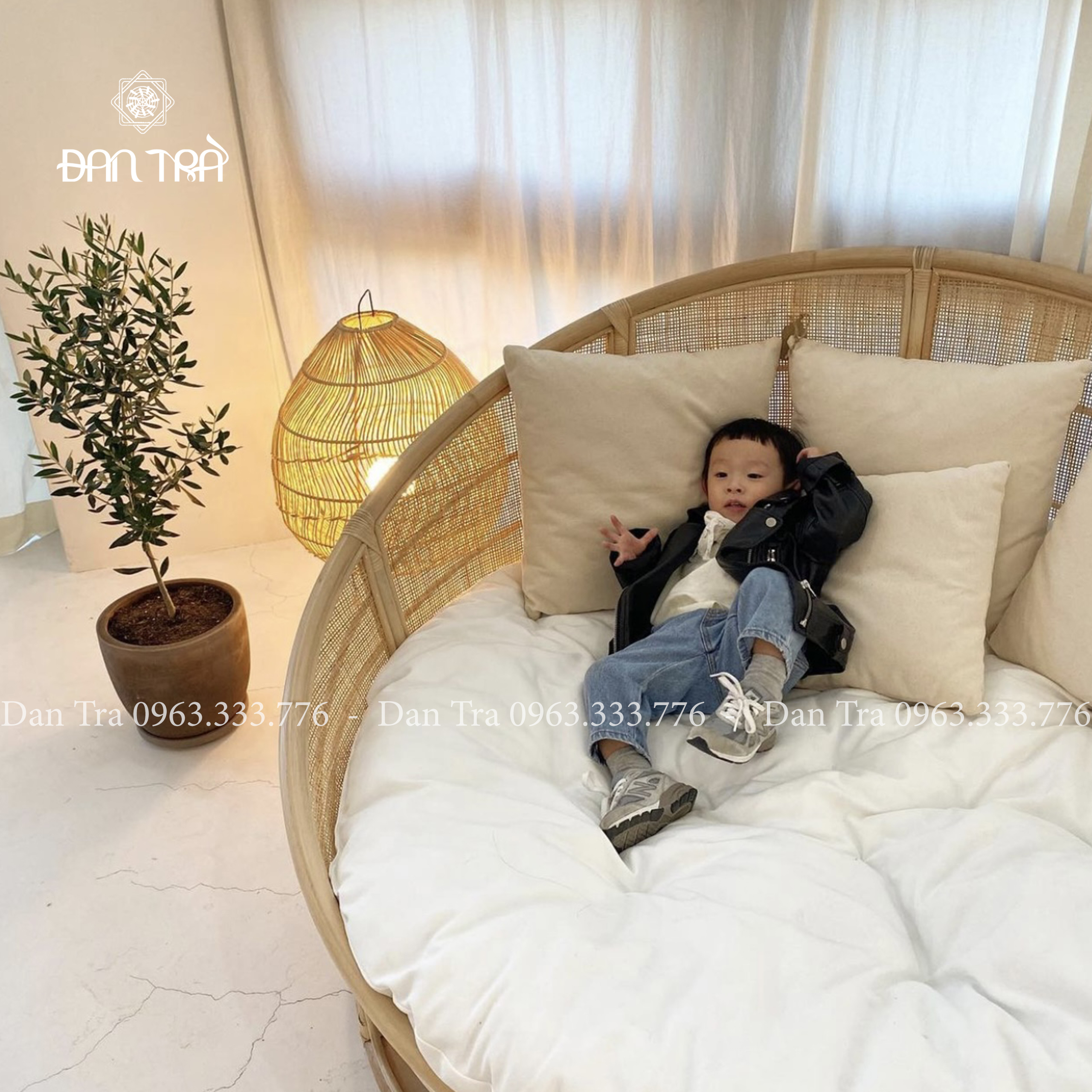 Ghế Mây Tròn Lười Thư Giãn- Ghế Mây Papasan Cách Tân Phong Cách Kiểu Hàn - Kích thước 1m4 form chuẩn truyền thống- Nội Thất Mây Tre Đan Gía Rẻ