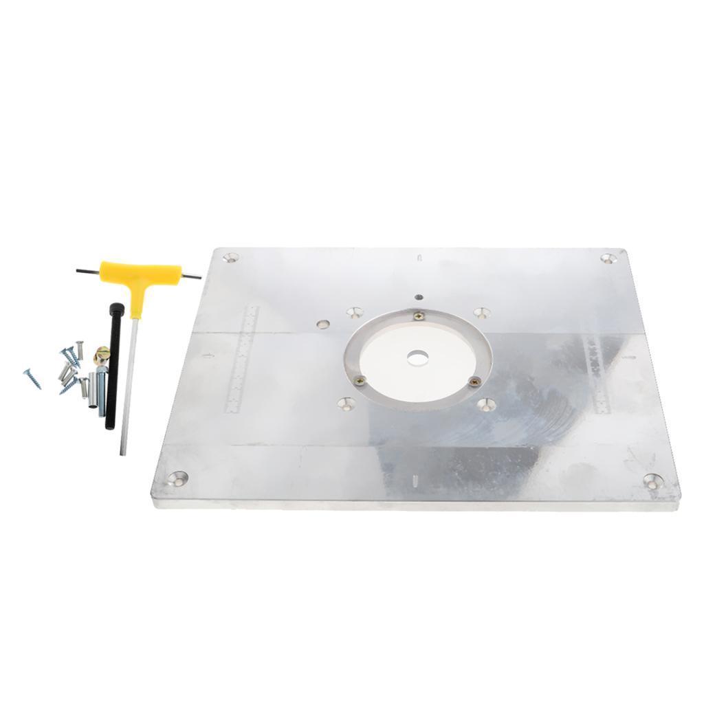 Aluminum Alloy Router Table Insert Plate Woodworking Benches Kit Power Tools