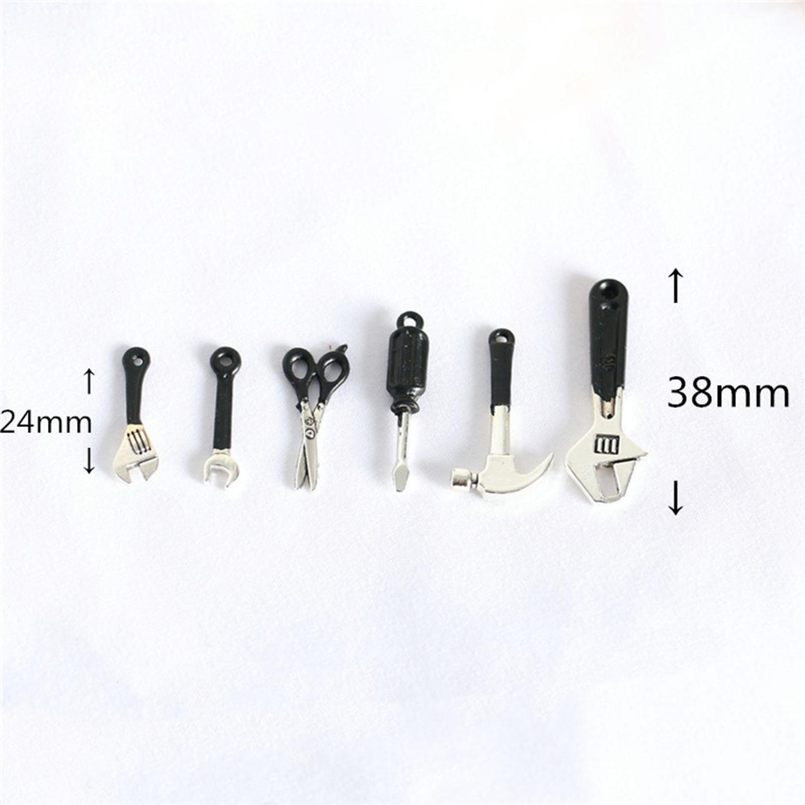 6x Simulation Dollhouse Repair Tools with Storage Case Dollhouse Decor Accessory Model Toys Life Scene 1/12 for Girls Kids Children Gifts
