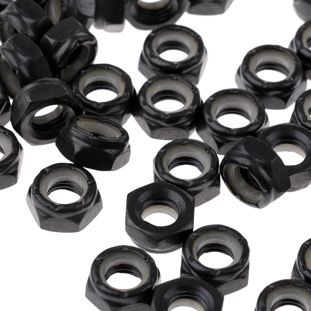 40 Pieces Skateboard Longboard Trucks Wheels Replacement Axle Nuts Hardware