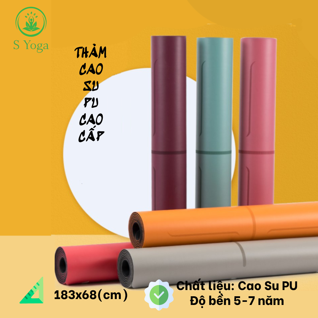 Thảm yoga cao su chất liệu pu cao cấp chống trơn trượt rất tốt bảo hành 12 tháng