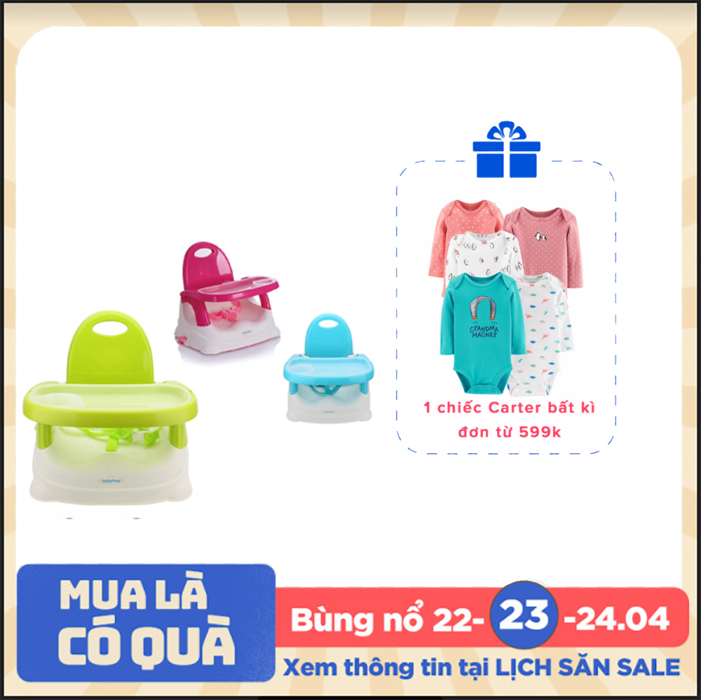 Ghế ăn dặm gugu Babyhop cho bé 3 nấc điều chỉnh kèm đai an toàn, thiết kế chắc chắn có thể gấp gọn, được làm từ nhựa nguyên sinh an toàn cho sức khỏe của bé - Hàng chính hãng