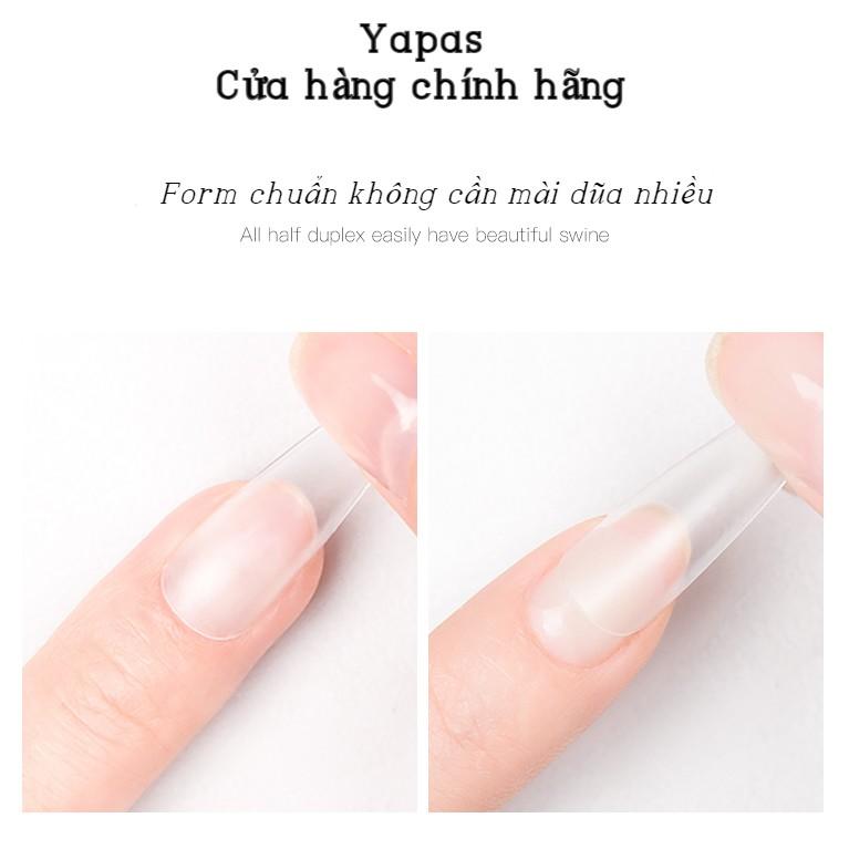 Móng úp form bầu tròn nhọn HSM Jieliya hộp 500 móng giả đủ 10 size chất liệu nhựa siêu dẻo chuẩn Hàn