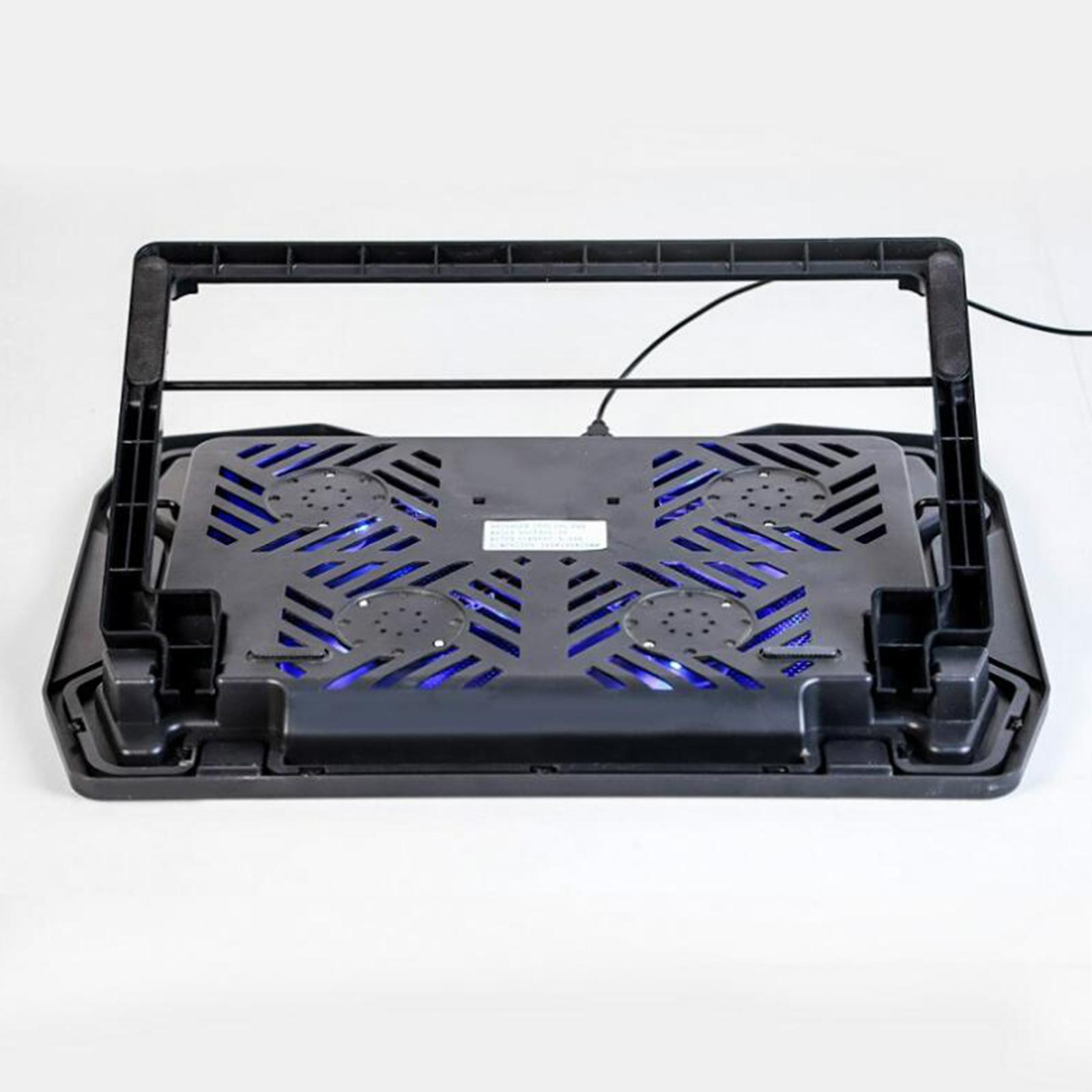 Laptop Cooling Pad 14"-17" Cooler Pad Chill Mat 4 Quiet Fans and 2 USB Ports Adjustable Mounts Laptop Stand Height