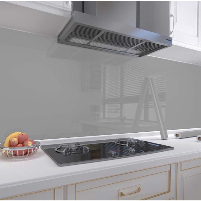 Combo 3 mét giấy dán bếp, decal dán bếp tráng nhôm ĐÁ XÁM TRƠN khổ 60cm có keo sẵn