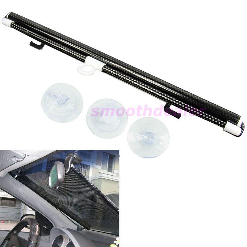Tấm lưới màu đen 58 x125cm dạng cuộn che nắng kính chắn gió cho xe ô tô tiện dụng