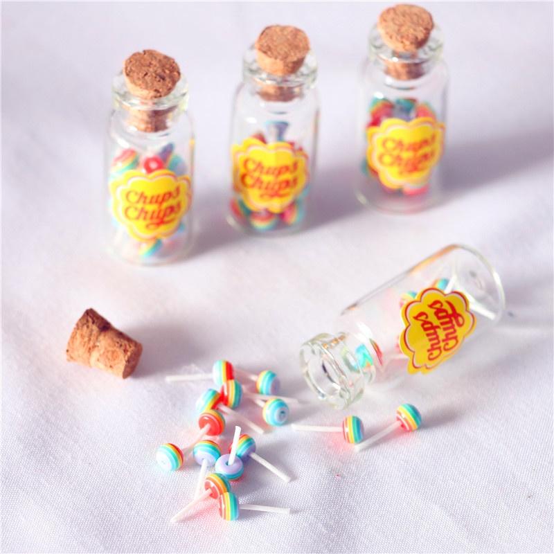 Trang trí Decor nhà cửa- Mô hình lọ kẹo mút mini trang trí nhà cửa, bàn làm việc, mô hình nhà mini