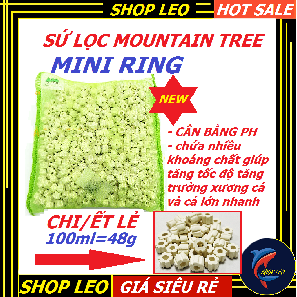 100ml SỨ MOUNTAIN TREE MINI RING - VẬT LIỆU LỌC CAO CẤP CÂN BẰNG PH