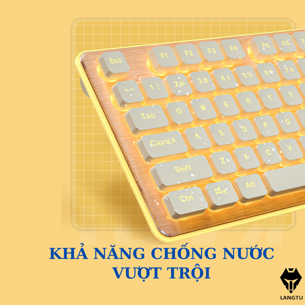 Bàn Phím Máy Tính Giả Cơ LT600 LANGTU Không Dây/Có Dây Gaming Kèm Chuột Hàng Chính Hãng