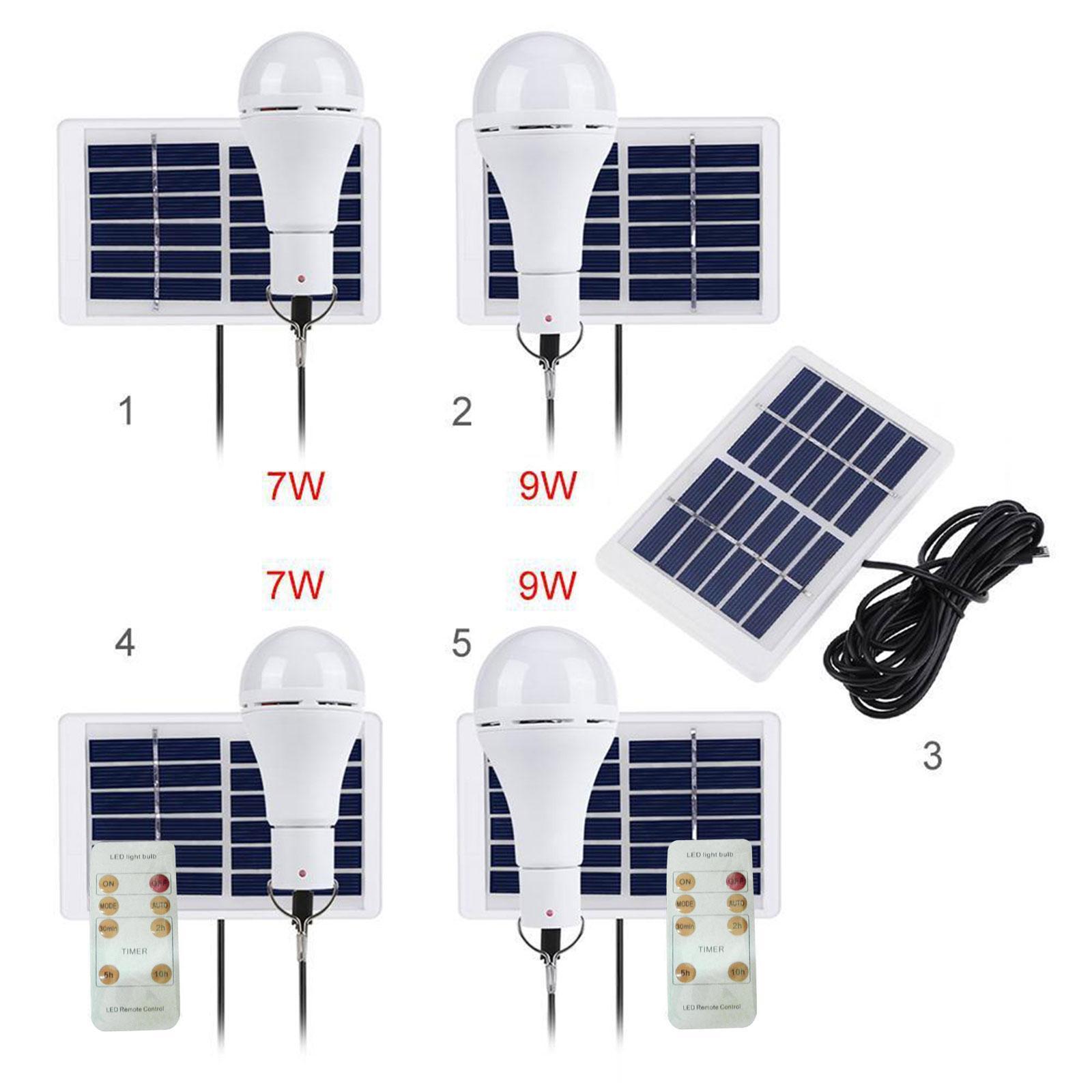 2x Solar Powered LED Light Bulb Tent Fishing Lamp Yard Camping Indoor Lighting