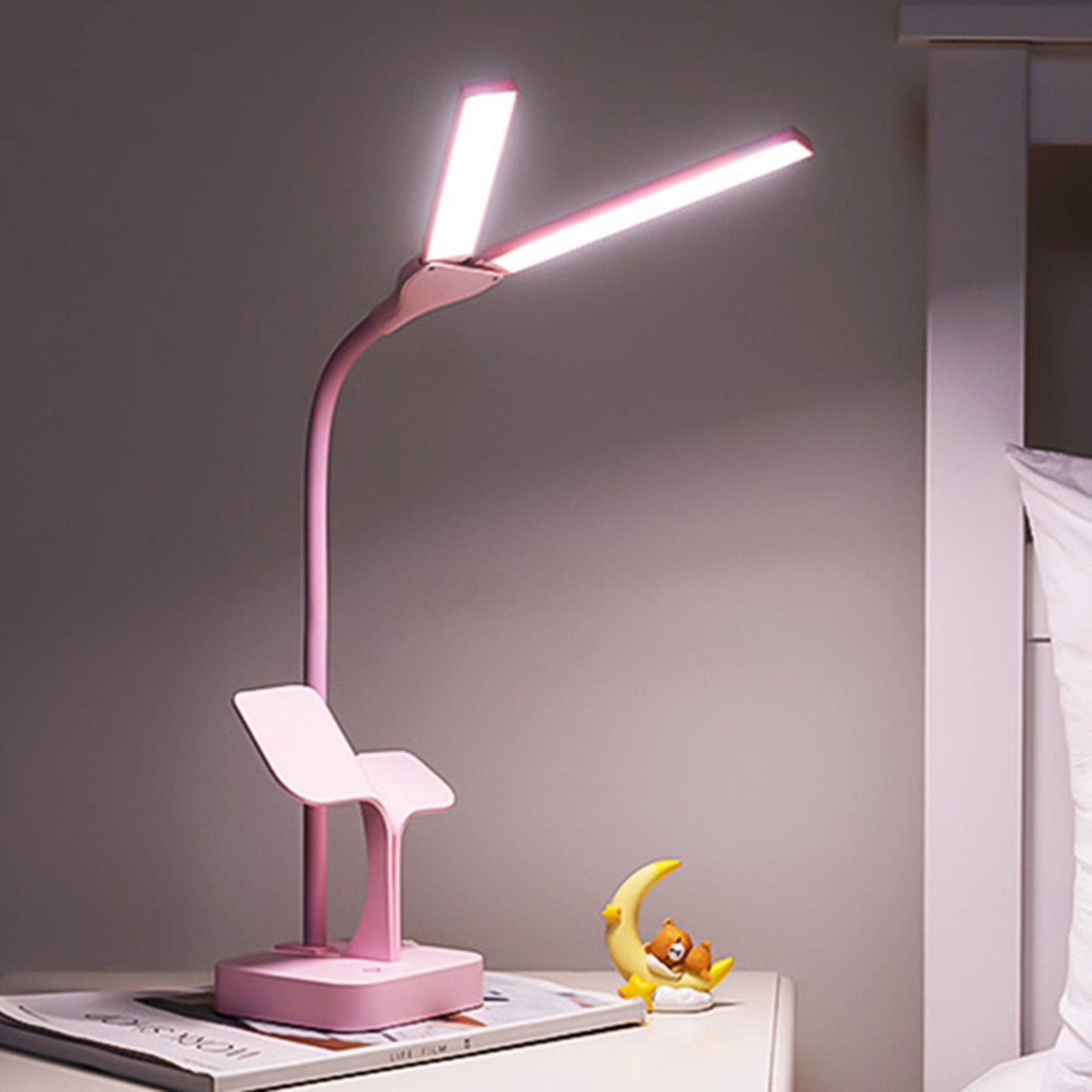 LED Desk Reading Lamp Home Light Touch Control 3 Colors Dimmable USB