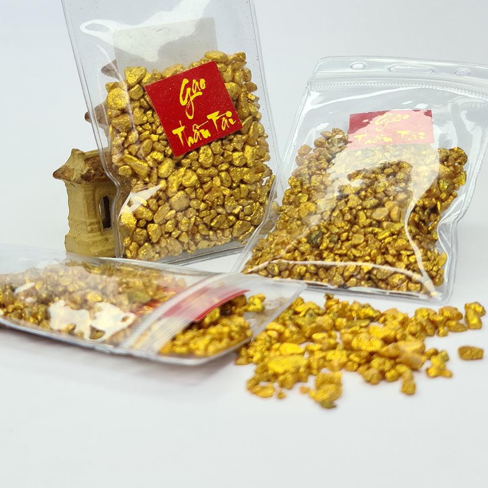 3 Gói Gạo Vàng Thần Tài - 150g - Mx - Chiêu Tài Lộc, Cầu Tiền Tài
