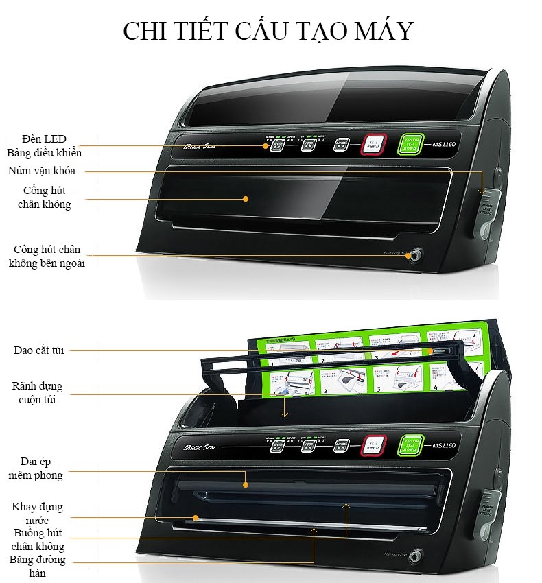 Máy hút chân không thực phẩm hàng nhập khẩu cao cấp Magic