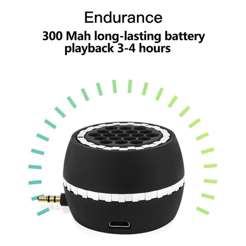 Loa không dây mini Loa siêu trầm Hifi Portable 3D Stereo Universal Jack 3.5Mm Loa cho iPhone Máy tính bảng Máy tính xách tay để phát trực tuyến Màu sắc: Đen