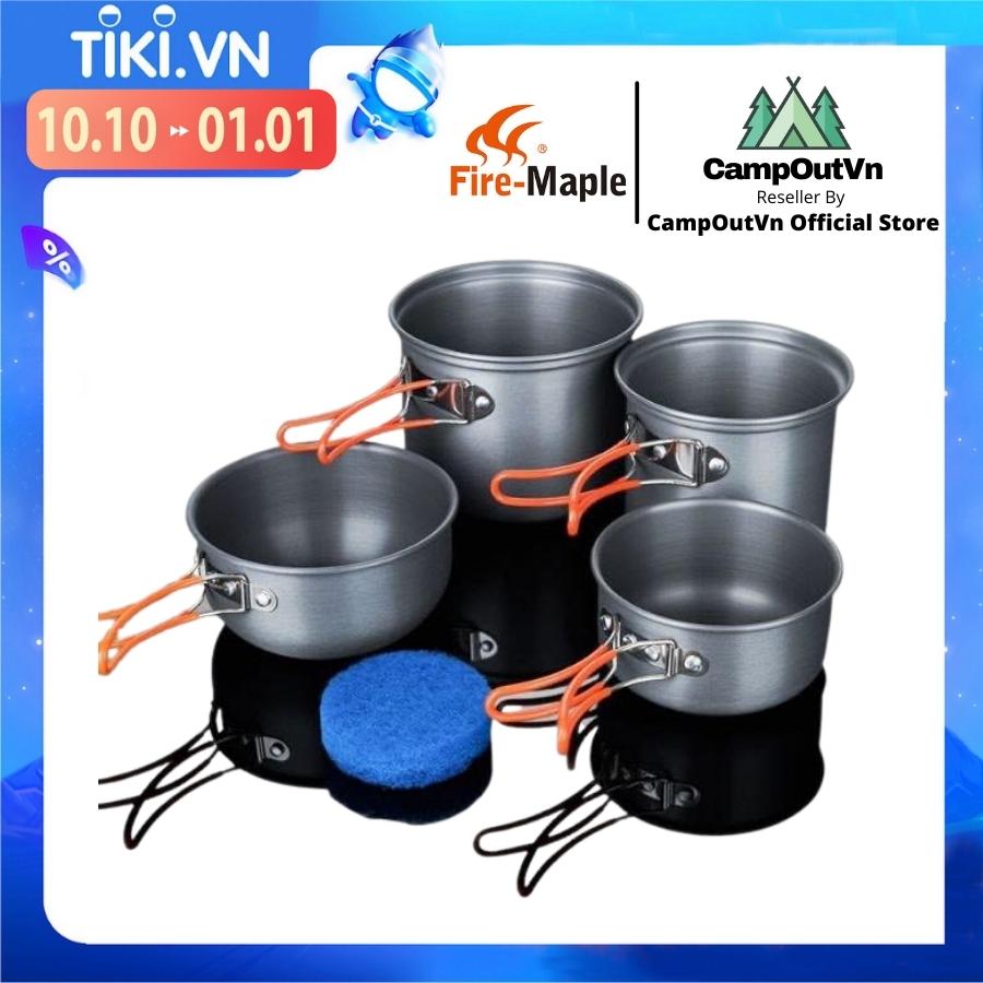 Bộ dụng cụ nấu ăn dã ngoại cắm trại Firemaple FMC-208  nồi camping 4 món lunch box A291