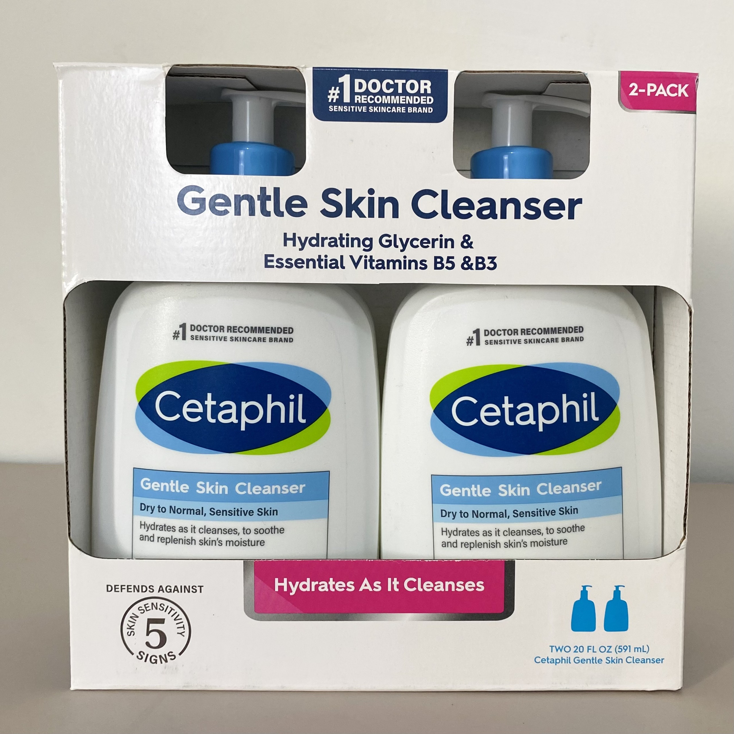 Set 2 Chai Sữa rửa mặt Cetaphil Gentle Skin Cleanser 591ml Hàng Nhập Mỹ