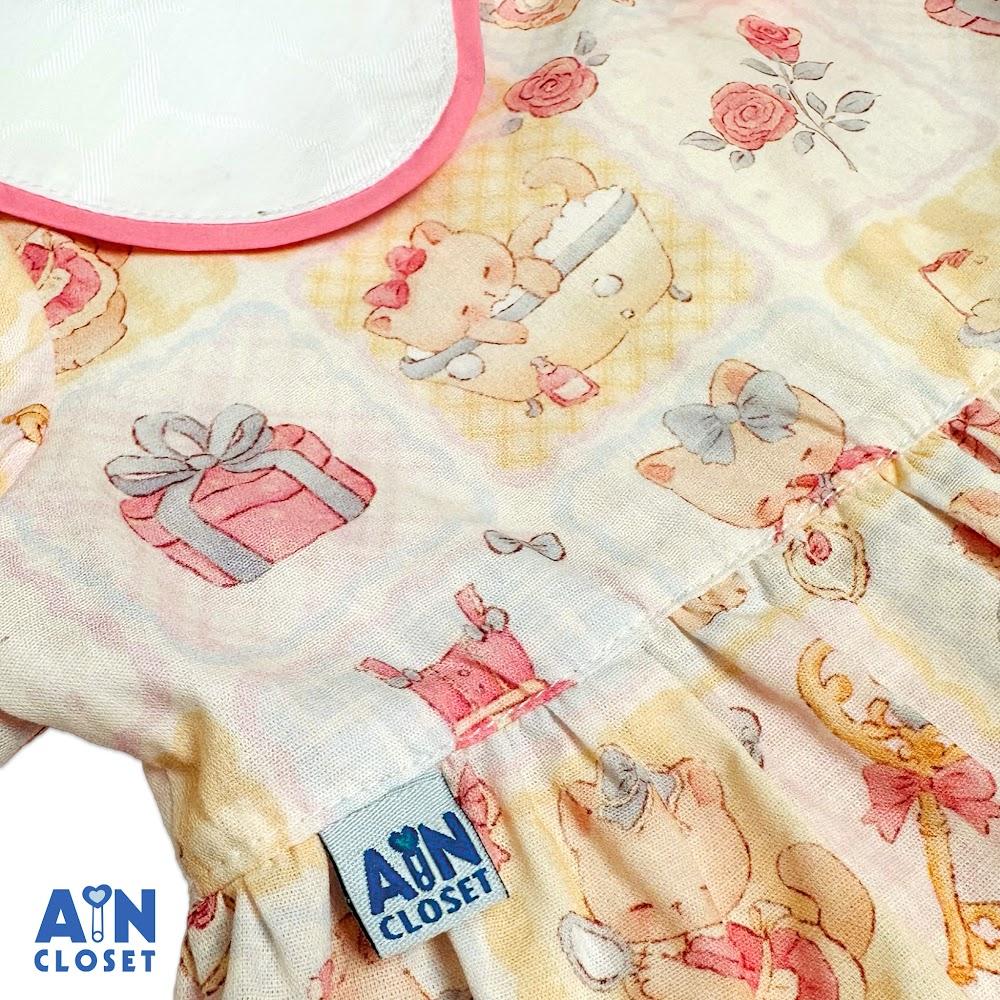 Đầm bé gái họa tiết Mèo Điệu Hồng Cotton - AICDBGS677QC - AIN Closet