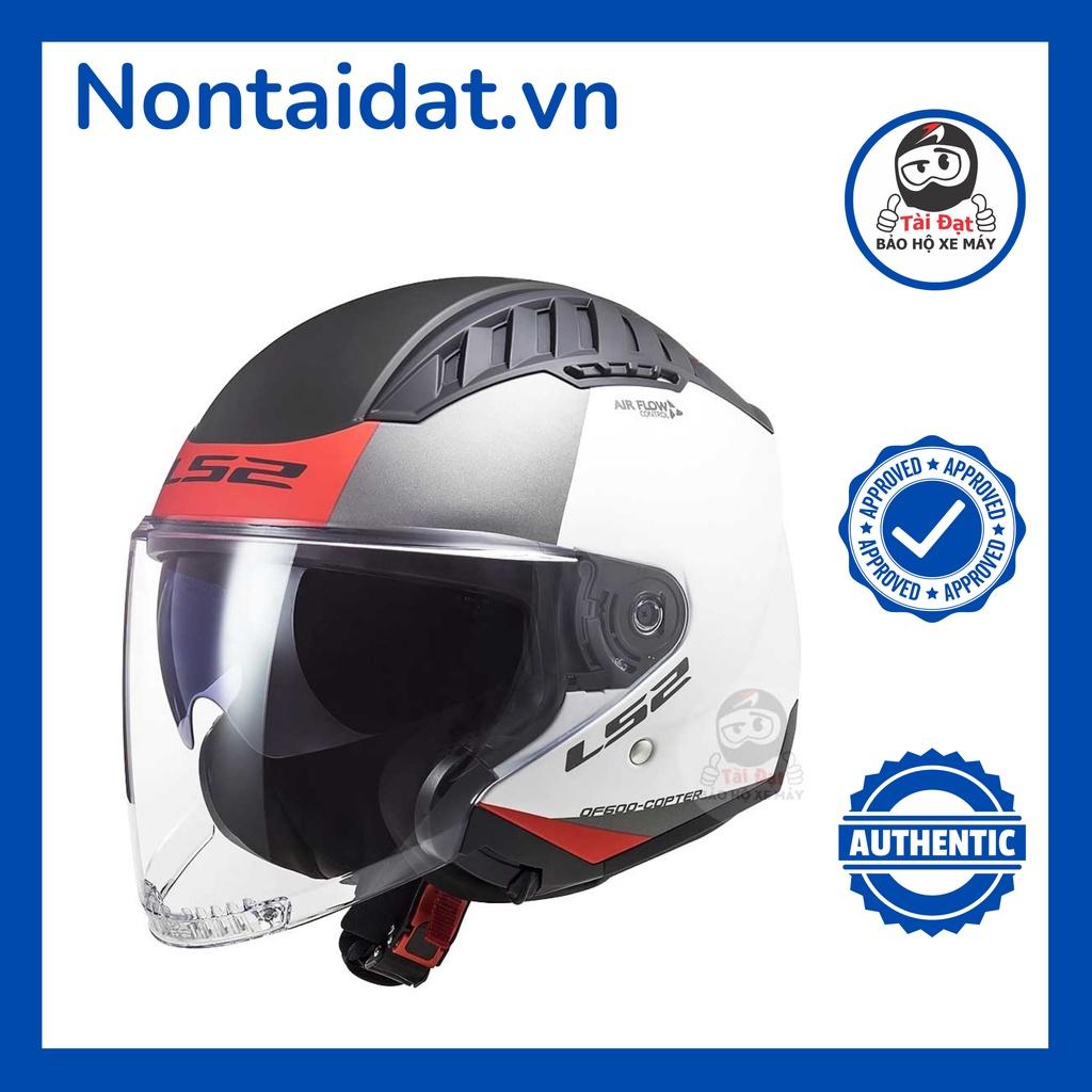 Nón bảo hiểm LS2 chính hãng 3/4 Copter Urbane đỏ