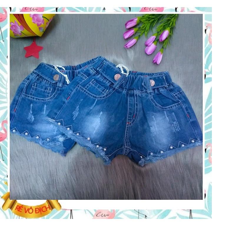 Quần Short Jean Bé Gái Đính Ngọc siêu sang