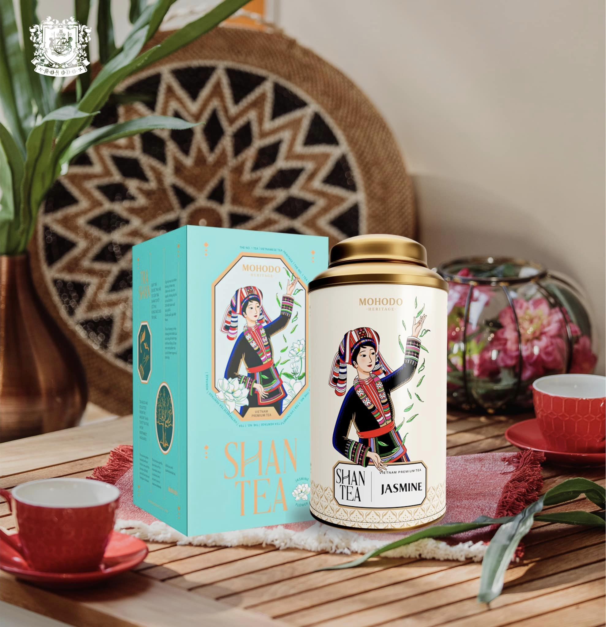 TRÀ SHAN ƯỚP NHÀI THƯỢNG HẠNG-80G HỘP THIẾC-MOHODO