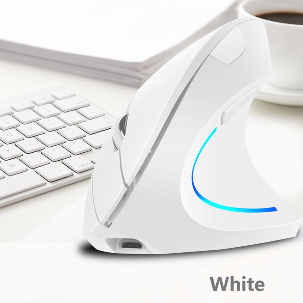 2.4G Wireless Vertical Mouse Rechargeable Upright Ergonomic Mouse 3 Adjustable DPI Levels RGB Flowing Light Plug N Play