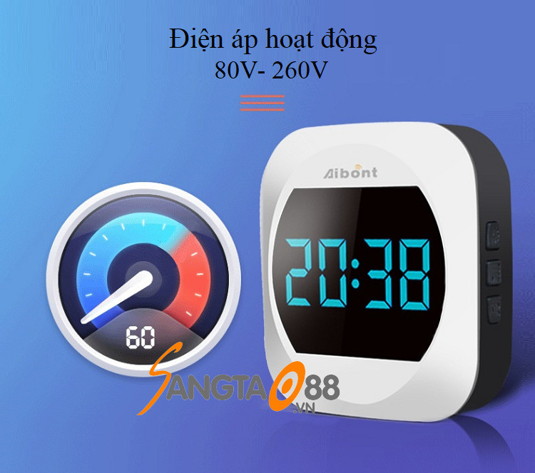 Chuông báo khách thông minh không dây hiển thị nhiệt độ cao cấp T195 (Tặng đèn 4 led mini dán tủ dán tường đa năng)