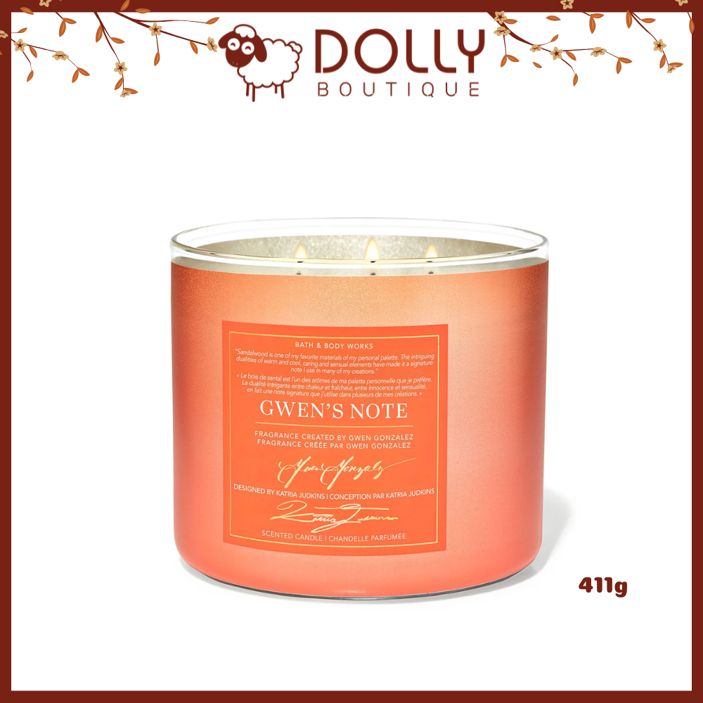 Nến Thơm 3 Bấc  Gwen's Note 3-Wick Candle 411g