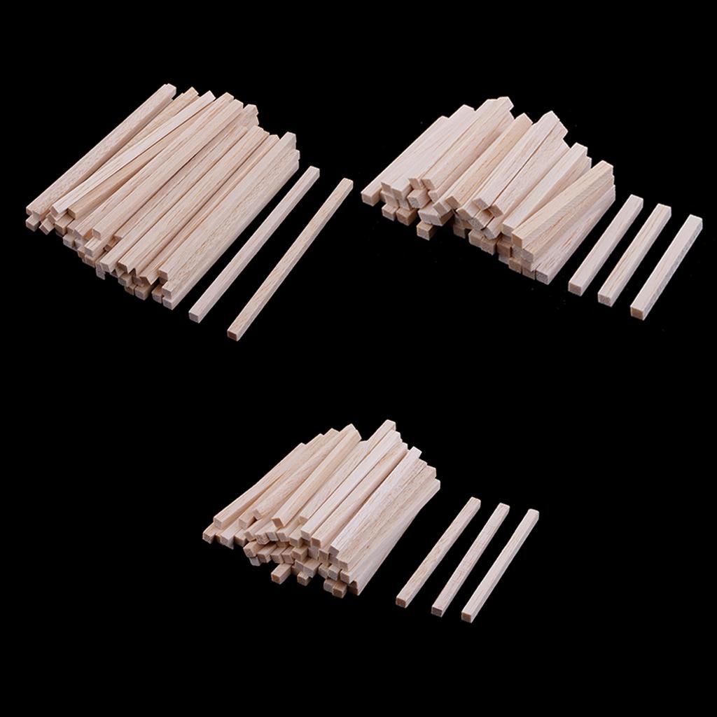 150x Balsa Wood Square Wooden Stick For Kids Children DIY Ornament 5/8/11cm
