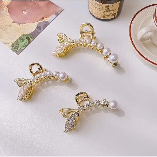 Kẹp tóc đuôi cá đính ngọc
