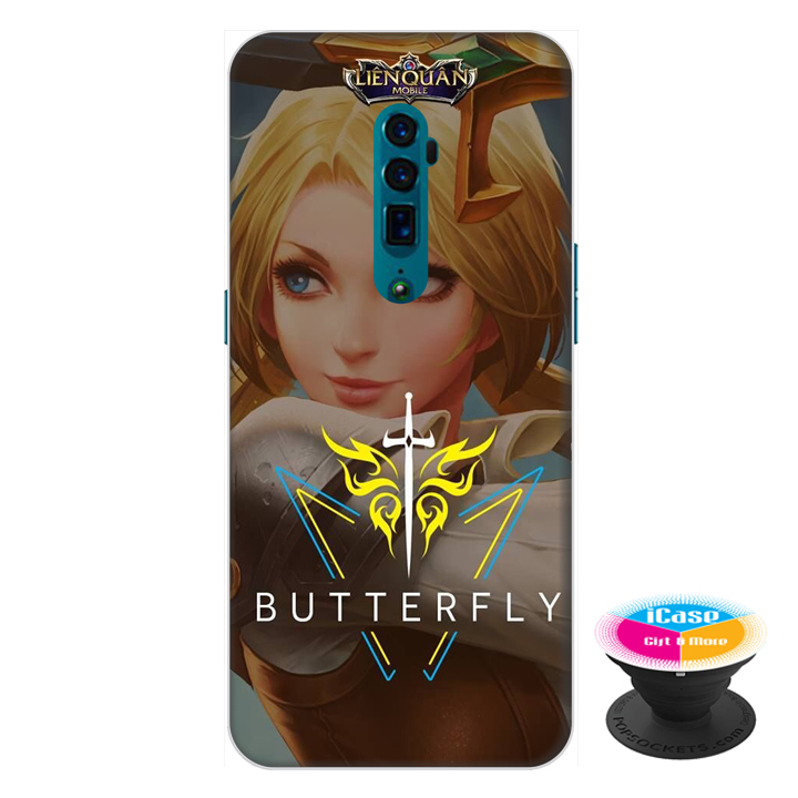 Ốp lưng dành cho điện thoại Oppo Reno 10X Zoom hình BUTTERFLY tặng kèm giá đỡ điện thoại iCase xinh xắn - Hàng chính hãng