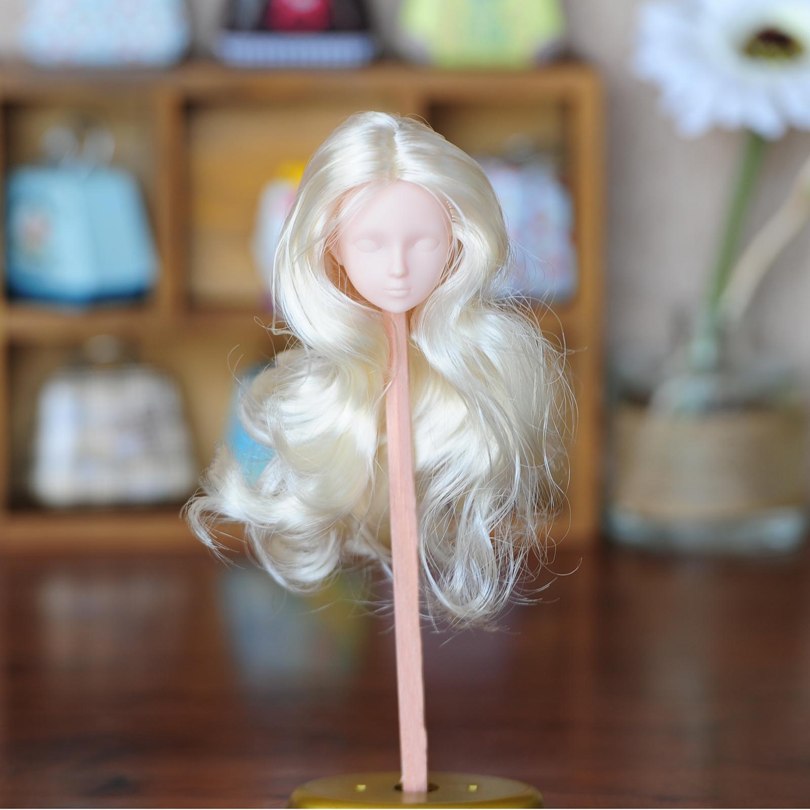 1/6 Female Doll Head with Long Hair Ball Jointed Doll Head for Age 3-6