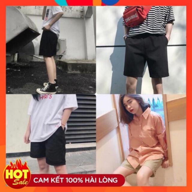 Quần short kaki màu be nam nữ unisex