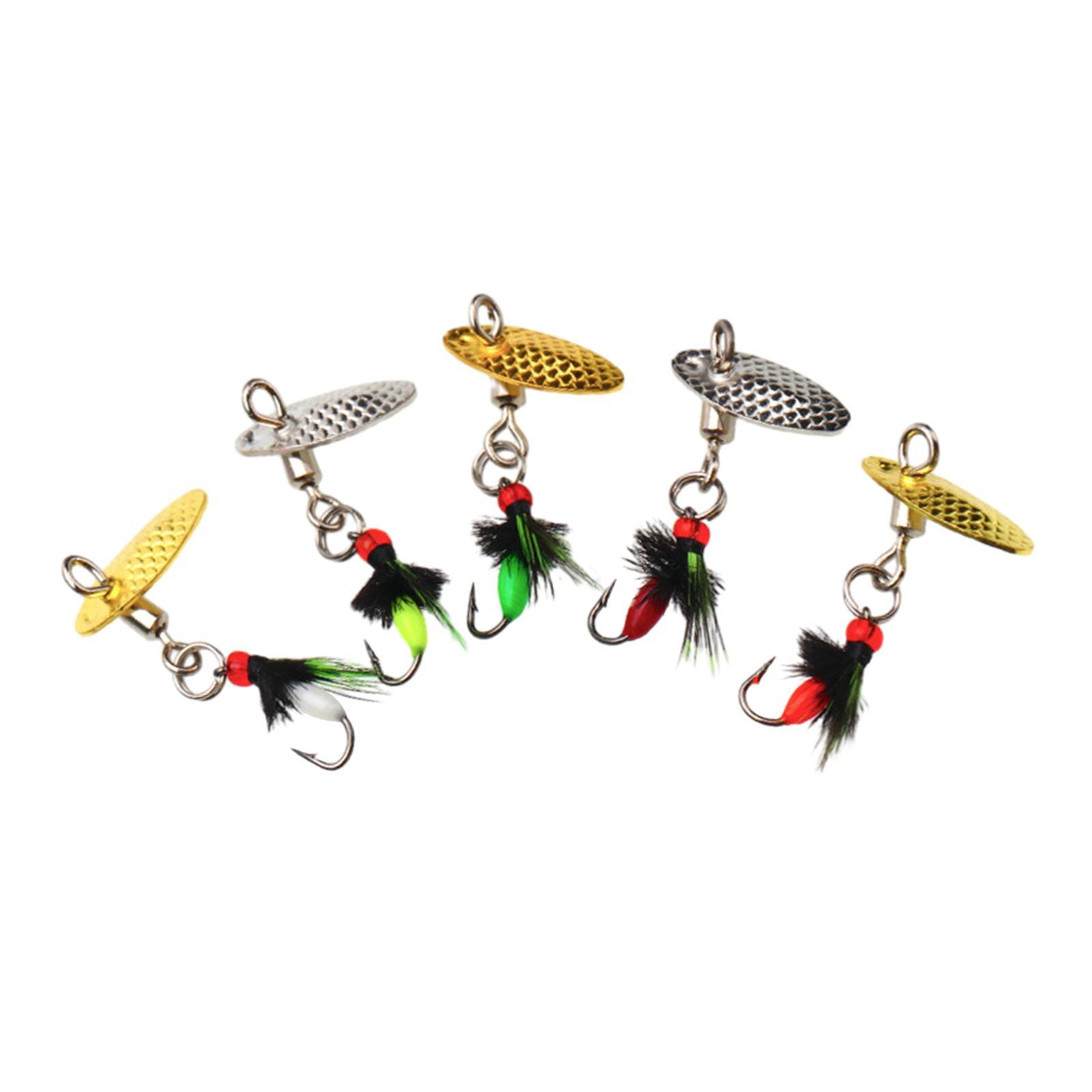 5Pcs Fishing Lures Spinnerbait, Bass Fishing Lures Set, Fishing Tackle with Box, Hard Metal Spinnerbaits for Walleye Salmon