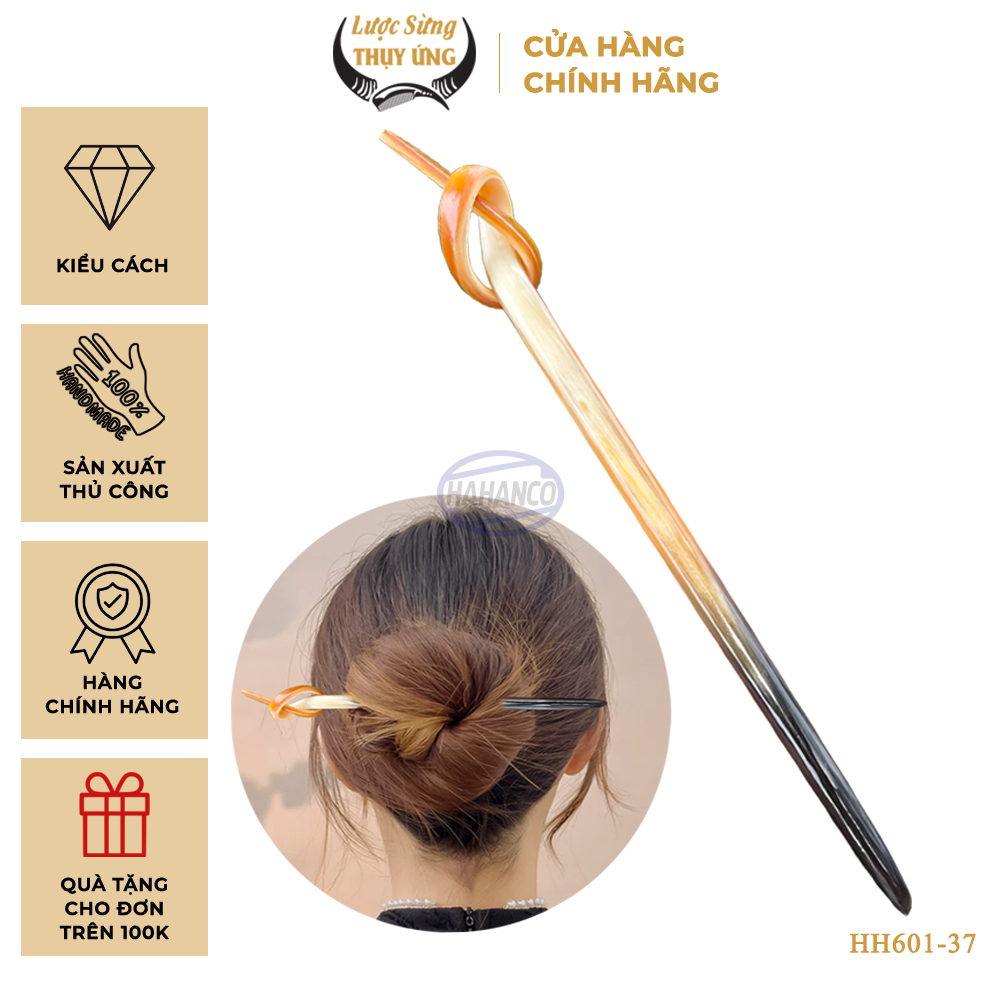 Trâm Cài Tóc Bằng Sừng Đầu Trâm Thắt Nút Kiểu Dáng Lạ Độc Đáo Tỉ Mỉ (HH601-37)