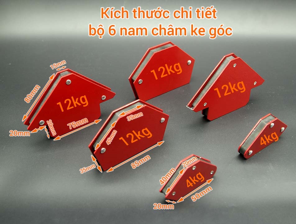 BỘ 6 KE GÓC NAM CHÂM