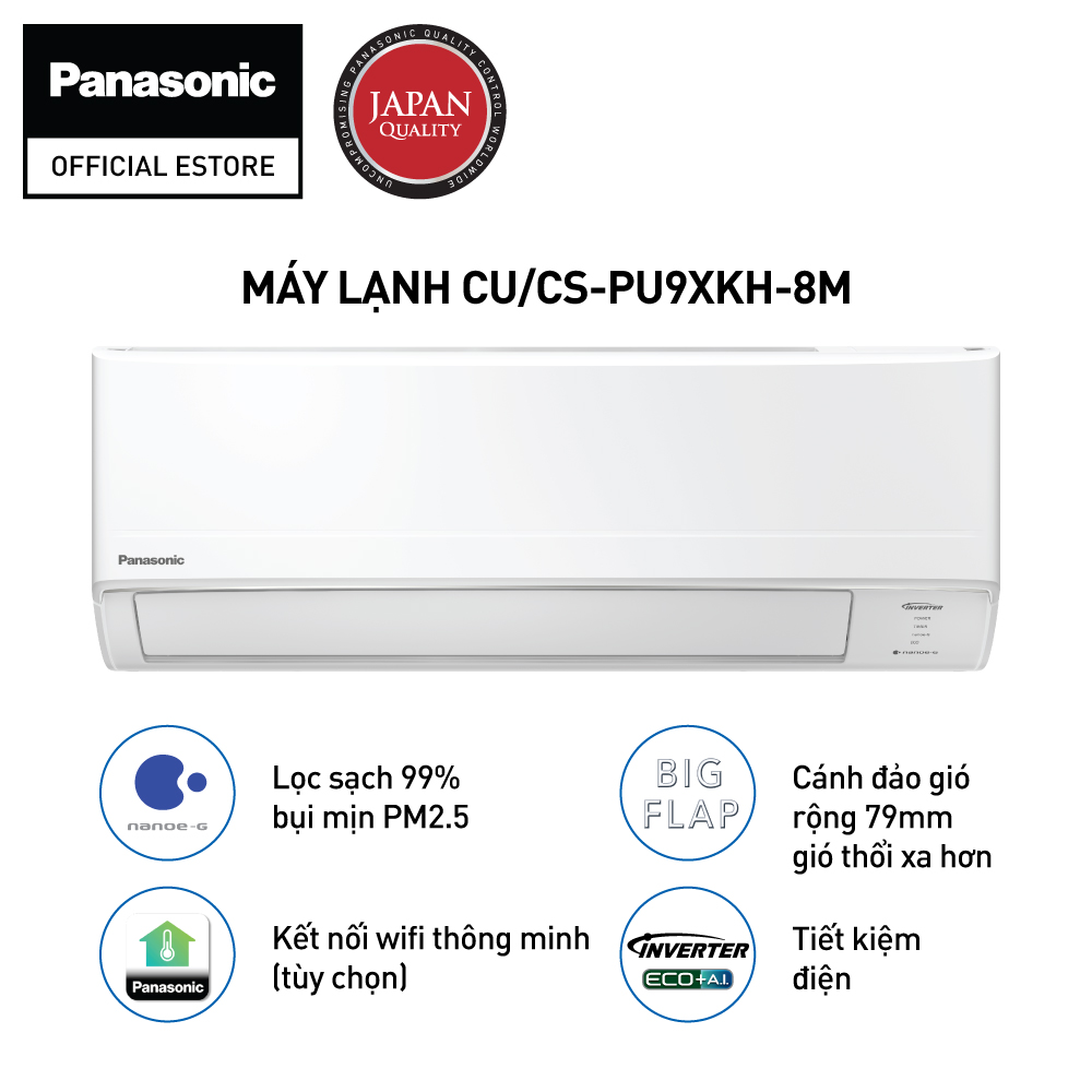 Máy lạnh CU-CS-PU9XKH-8M Panasonic - Một chiều - Tiêu chuẩn - Hàng chính hãng - 1 HP