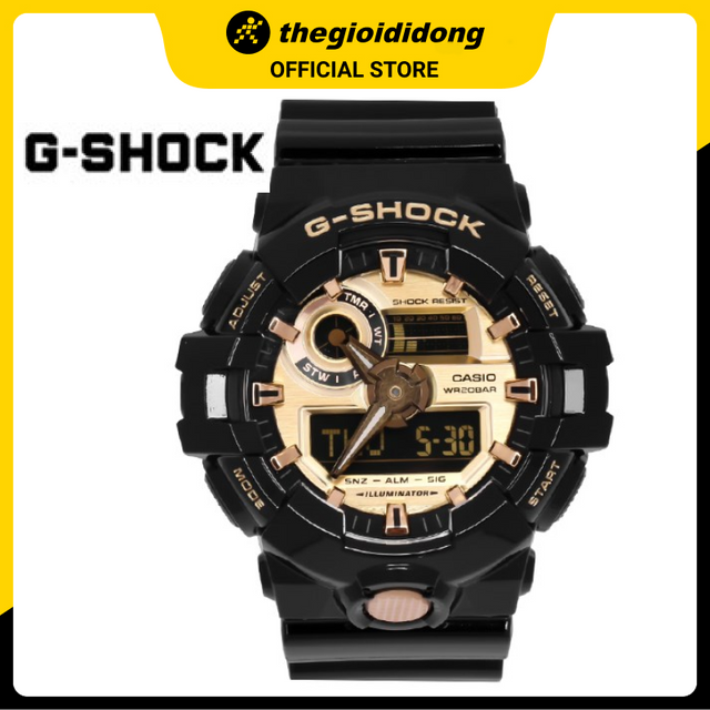 Đồng hồ kim nam dây nhựa G-SHOCK GA-710GB-1ADR Đen - Hàng chính hãng