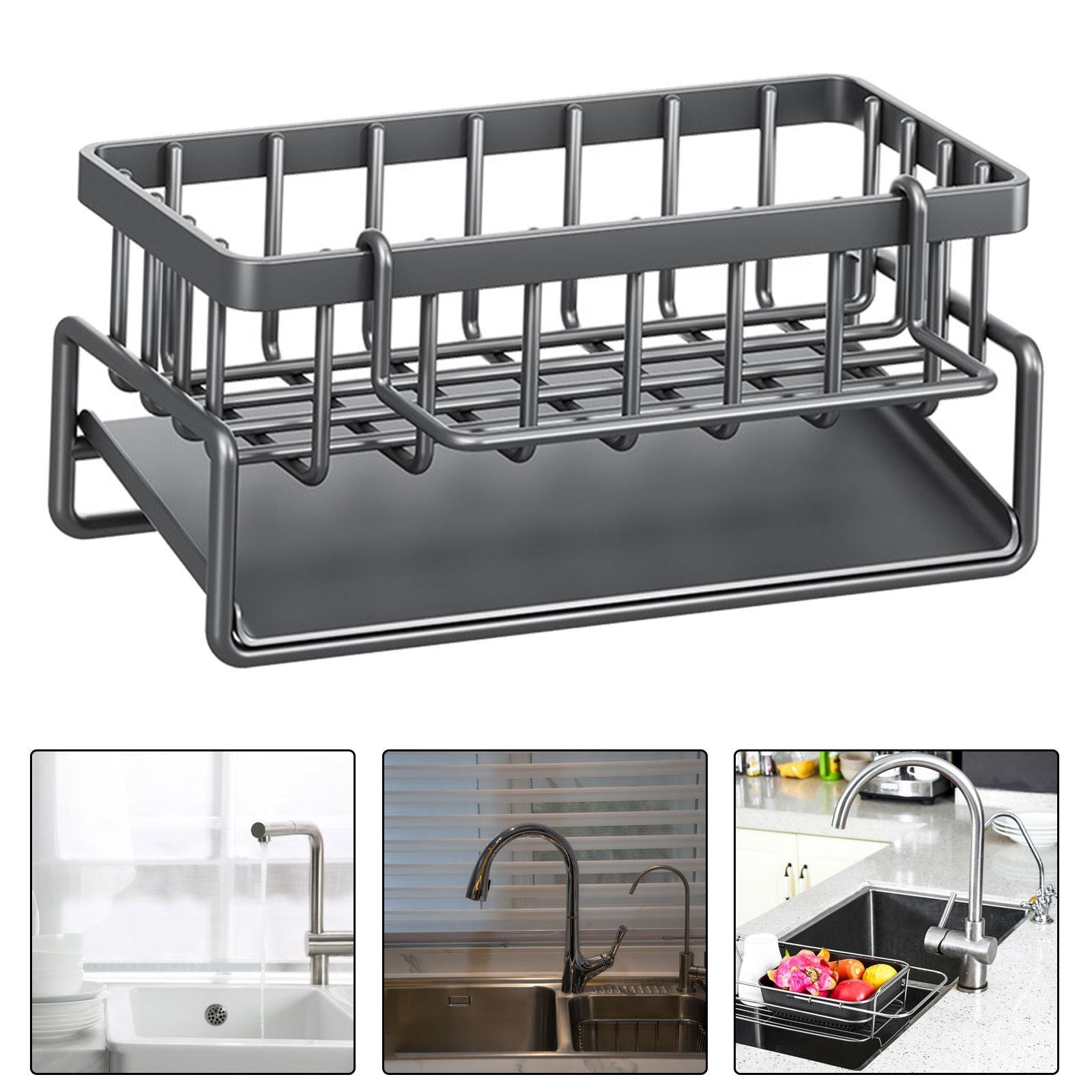 Sponge Holder for Kitchen Sink,Sponge Rack , Rustproof Kitchen Sink Organizer for Place Dishwashing Brush Soap and Sponge
