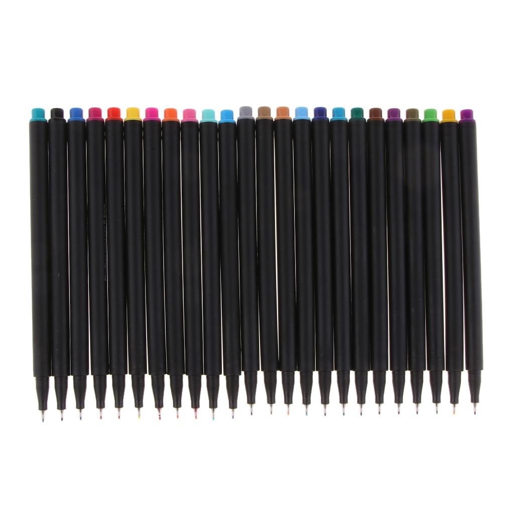 24 Màu Sắc Siêu Mềm 0.4 Mm Điểm Bút Mực Nước Dựa Bút Nghệ Thuật Đánh Dấu Micron Bút Minh Họa Vẽ Cho kế Hoạch