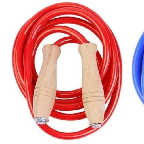 Dây Nhảy Boxing Muay Thái tập thể lực dài 2.6m - 3m, Dây nhảy cao su bản to nặng 500g cán gỗ cao cấp - LYLYSPORTS