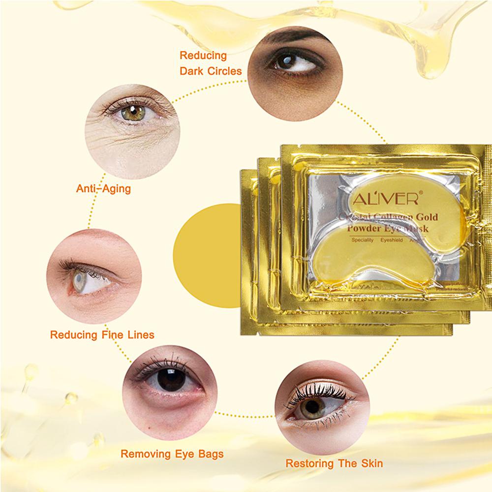 10 cặp Mặt nạ dưỡng ẩm tinh thể vàng Collagen cho mắt chuyên nghiệp Chống lão hóa Xóa nếp nhăn