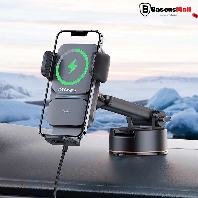 Bộ Đế Giữ Điện Thoại Tích Hợp Sạc Không Dây Baseus Wisdom Auto Alignment Car Mount Wireless Charger（QI 15W)  (Hàng chính hãng)