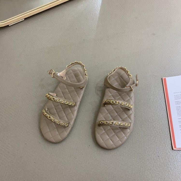 Summer Fashion Round Head Double Belt Versatile Sandals for Women