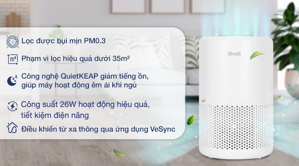 Máy lọc không khí Levoit Core 200s 26W - Hàng chính hãng