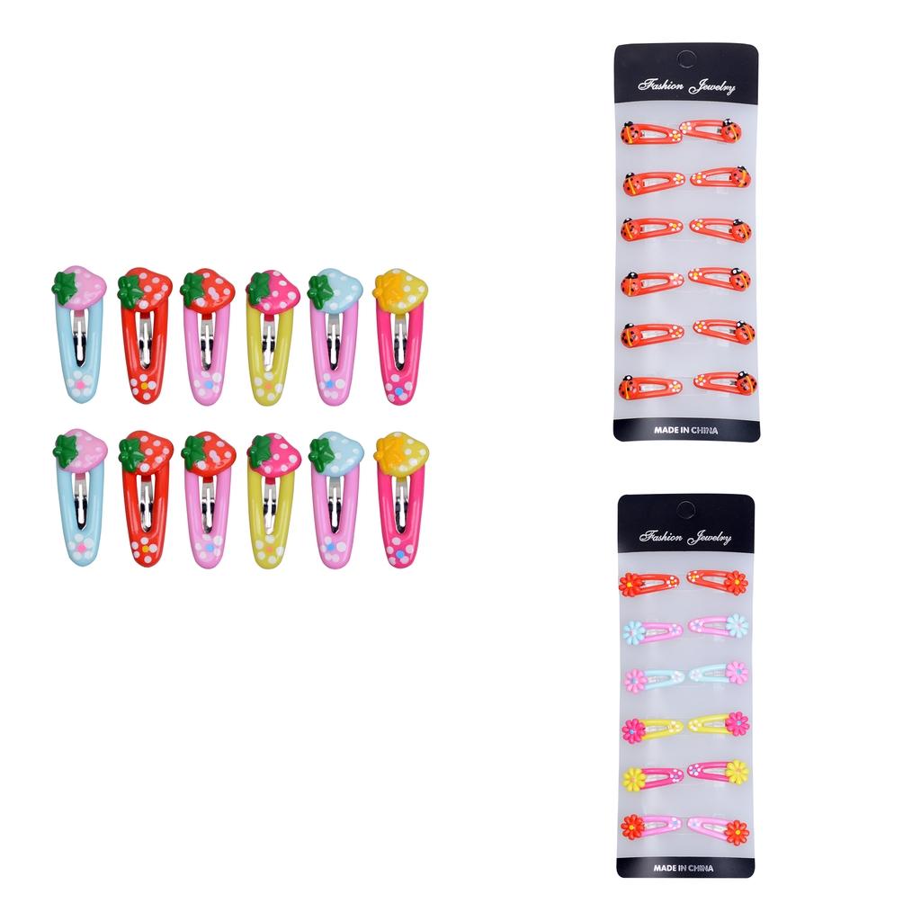 12Pcs Girls Baby Toddler Princess Snap Hair Clips Hair Accessories Style 1