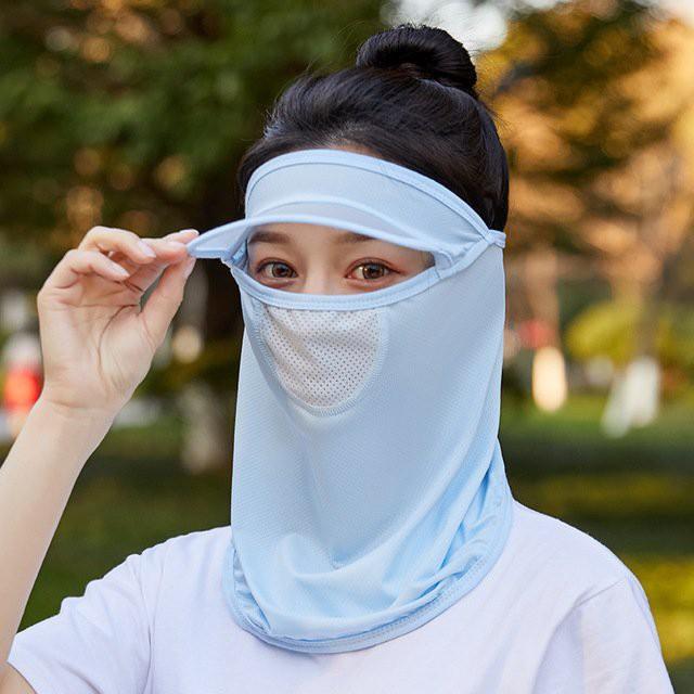 Mũ chống nắng ninja có chìa rộng che kín mặt kín cổ thích hợp chạy xe, lao động ngoài trời mềm mát