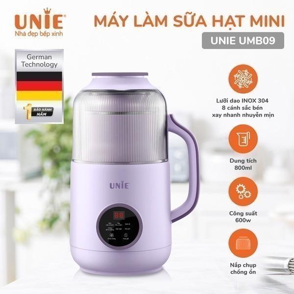 Máy làm sữa hạt UMB09 - Nắp chụp chống ồn,Dung tích 800ml,công suất 600W,đa chức năng xay nấu,thiết kế mới nhiều màu sắc-HÀNG CHÍNH HÃNG