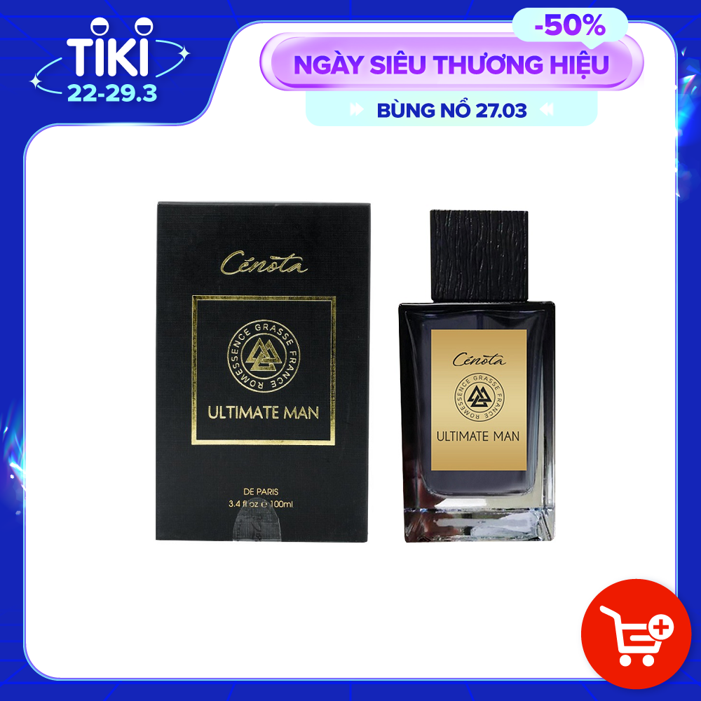 Nước hoa nam Cenota Ultimate Man 100ml mùi hương Gỗ Mạnh Mẽ - Nam Tính - Hiện Đại