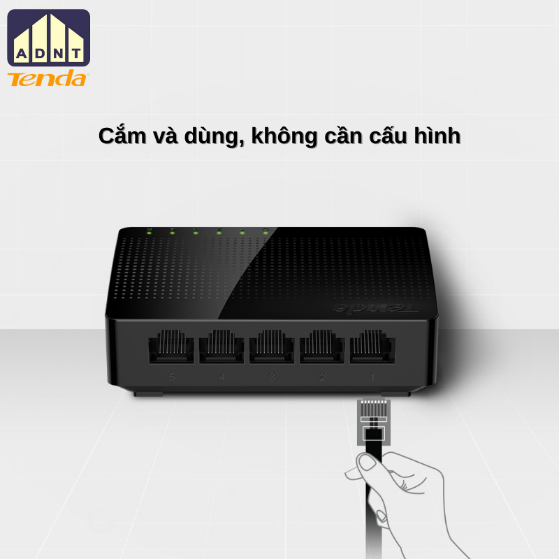 Bộ chia mạng 5 cổng tốc độ 1000Mbps Switch SG105 Tenda hàng chính hãng