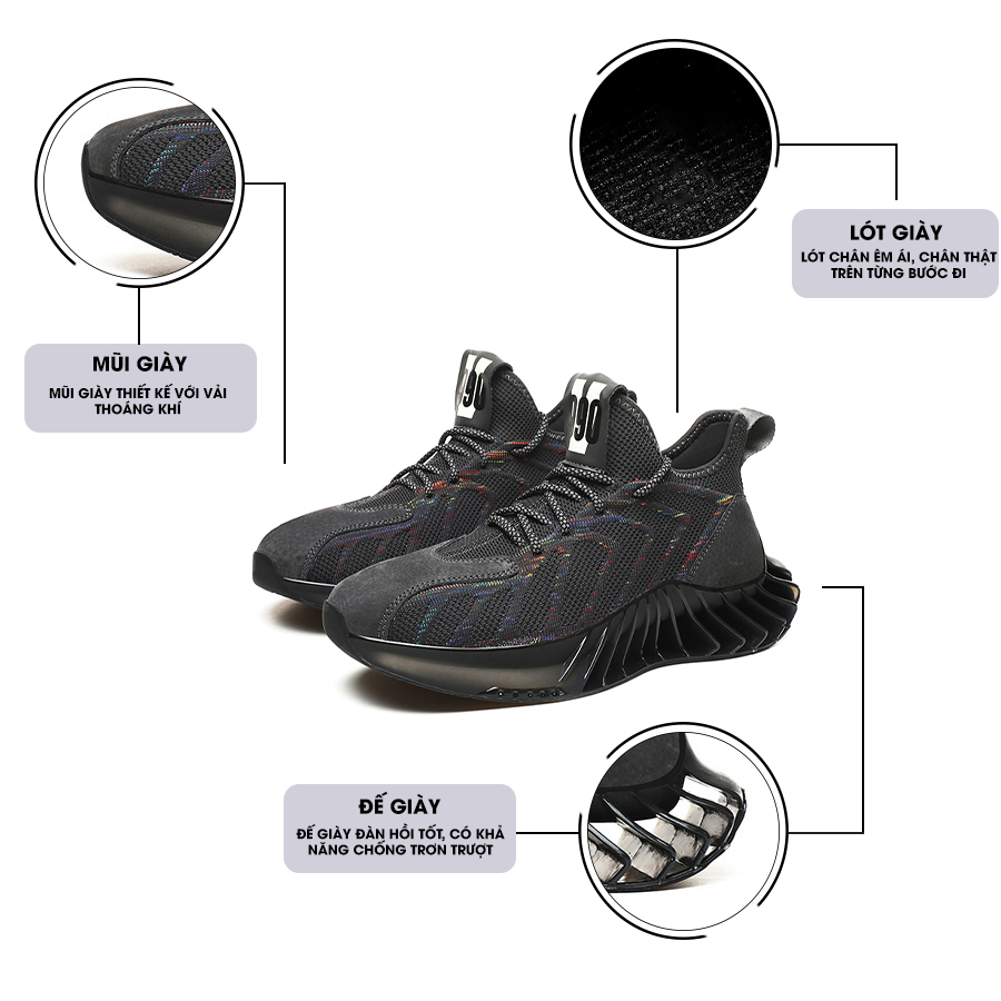 Giày Thể Thao Nam MENDO - Giày Sneaker Màu Đen, Giày Thoáng Khí Cao Cấp, Đế Xốp Nhẹ, Đàn Hồi Tốt - G5180
